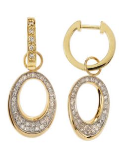 14K Diamond Pave Oval Earrings