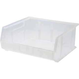 Quantum Storage Stack and Hang Bin   16in. x 11in. x 8in., Clear, Carton of 4,