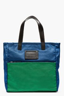 Marc By Marc Jacobs Blue And Green Nylon Take Me Tote