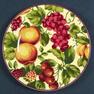 Waverly Floral Manor Salad Plate, Fine China Dinnerware   Red Berries,Green Leav