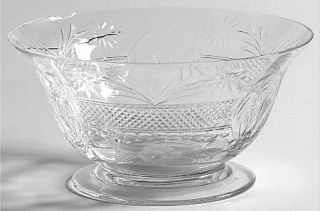 Unknown Crystal Unk1511 Footed Dessert   Cut Floral Design On Bowl, Cut Foot