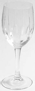 Unknown Crystal Unk1214 Wine Glass   Vertical Cuts On Bowl, Smooth Stem