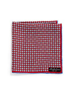  Collection Silk Floral Pocket Square   Red