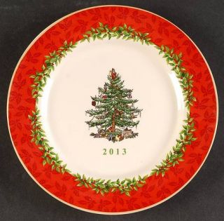 Spode Christmas Tree Green Trim 2013 Collector Plate, Fine China Dinnerware   Ne