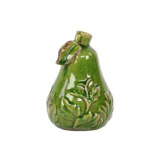 Green Ceramic Pear (4.5 inches round x 6.5 inches high For decorative purposes only CeramicSize 4.5 inches round x 6.5 inches high For decorative purposes only)