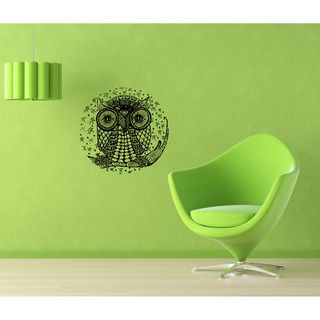 Owl Vinyl Wall Decal (Glossy blackMaterials VinylQuantity One (1) decalSetting IndoorDimensions 25 inches wide x 35 inches longEasy to apply )