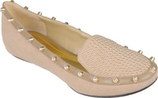 Womens Journee Collection Studded Round Toe Flats Alyssa 1   Beige Ornamented S