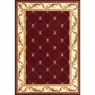 Domani Elegance Red Fleur de lis Rug (33 X 411)