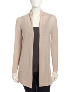 Open Front Cashmere Duster Cardigan, Sand