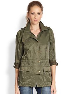 Joie Barker Hooded Military Jacket   Fatigue