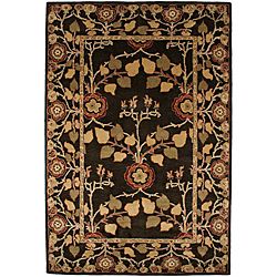 Hand tufted Coffee Brown/ Red Wool Rug (96 X 136)