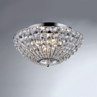 Hermes Crystal Chrome 4 light Ceiling Lamp (Metal, crystalSwitch HardwiredNumber of lights Four (4) Requires four (4) 40 watt bulbs (not included) Dimensions 22 inches long x 14 inches wide x 7 inches highAssembly required.This fixture does need to be 