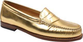 Womens Bass Wayfarer L   Gold Leather Penny Loafers