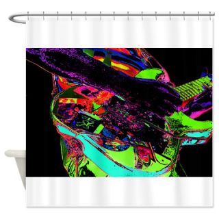  Neon psychadelic guitar Shower Curtain  Use code FREECART at Checkout