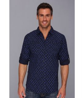 Request Kane L/S Shirt Mens Long Sleeve Button Up (Navy)