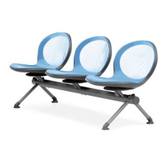 OFM Net Series Mesh Three Chair Beam Seating NB 3 Color Sky Blue