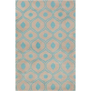 Allie Hand tufted Abstract Grey blue Wool Rug (5 X 76)