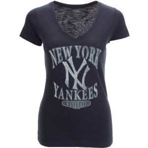 New York Yankees 47 Brand MLB Womens Vneck Scrum T Shirt