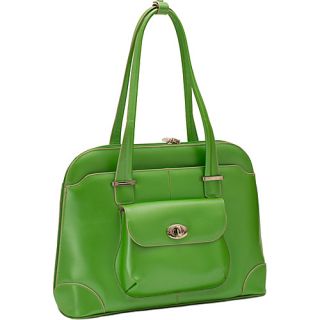 Avon   Ladies Leather Laptop Briefcase Green   McKlein USA Ladies B