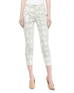 Diamond Patterned Slim Fit Jeans, Thyme