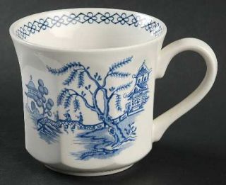 J & G Meakin Willow Blue Mug, Fine China Dinnerware   Liberty,Blue Design  On Wh