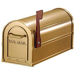 Salsbury Heavy duty Brass Rural Mailbox (Brass finish4800 series1/8 inch thick diecast aluminum front door and rear cover )
