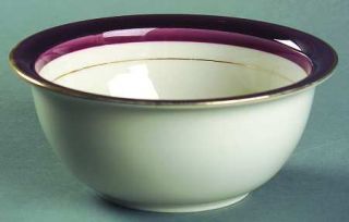 Mikasa Plum Rim Cereal Bowl, Fine China Dinnerware   Transition Line, Gold Trim