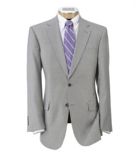 Signature 2 Button Wool Pattern Suit with Pleated Trousers Big/Tall JoS. A. Bank
