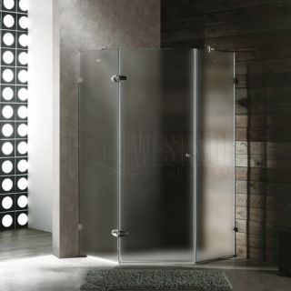 Vigo Industries VG6061CHMT36R Shower Enclosure, 36 x 36 Frameless NeoAngle 3/8 Right Frosted/Chrome