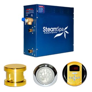 SteamSpa IN750GD Indulgence 7.5kw Steam Generator Package in Polished Brass