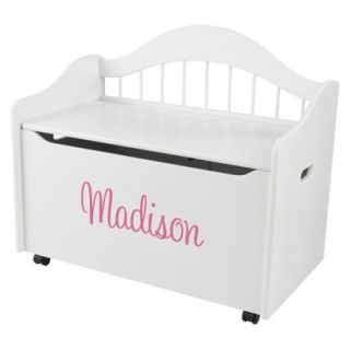 Kidkraft Limited Edition Personalised White Toy Box   Pink Madison
