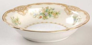 Noritake Iris Rim Cereal Bowl, Fine China Dinnerware   Tan Floral Edge, Florals,