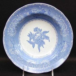 Spode Blue Camilla (Scalloped,New Black Stamp) Large Rim Soup Bowl, Fine China D