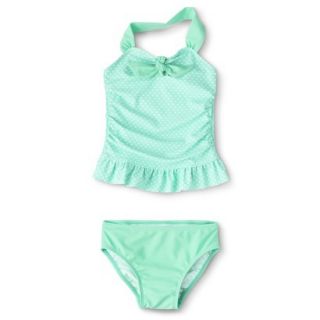 Circo Infant Toddler Girls 2 Piece Halter Polka Dot Tankini Swimsuit Set  