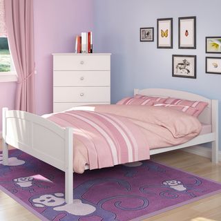 Corliving Concordia White Solid Wood Double Bed