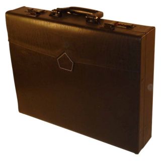 Bond Street Ltd 3.5 in. Professional Leather Look Attache Briefcase   Black  