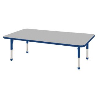 ECR4KIDS Rectangle Activity Table   30L x 60W in. Gray Top (30 x 60) Red Leg  