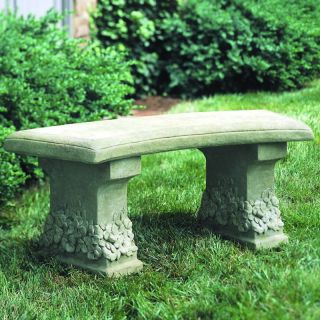 Campania International Pansy Cast Stone Backless Garden Bench   BE 28 AL