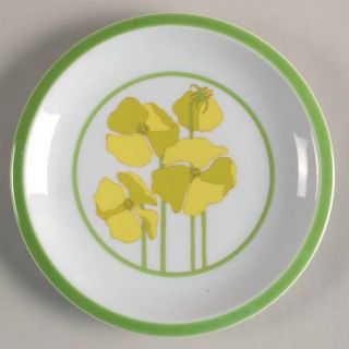 Denby Langley Quadrille Bread & Butter Plate, Fine China Dinnerware   Yellow Flo