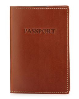Leather Passport Holder, Brown