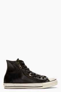 Converse By John Varvatos Black Snakeskin Double Zip Chuck Taylor All Star Sneakers
