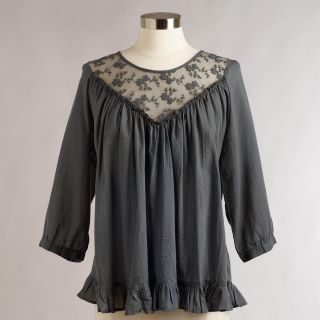 Gray Lace Giselle Top   World Market