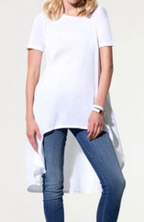 Three Dots kd1092 Jersey Colette Short Sleeve Scoop High Low Top