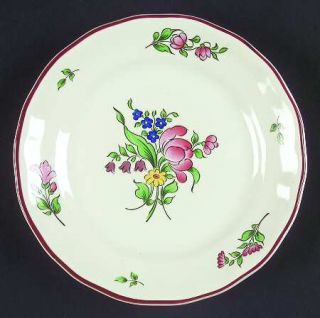 Luneville Old Strasbourg (Off White Bkgd,Tulip) Bread & Butter Plate, Fine China