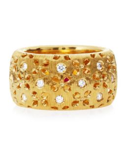 Granada Large Diamond Cutout Ring, Yellow Gold, Size 6.5