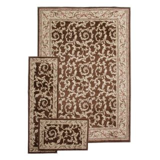 Morning Blossom Brown Area Rug   3 pc. Set   B0685, Small Set of 3