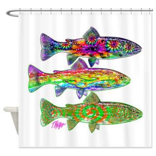  3 Trout Shower Curtain  Use code FREECART at Checkout