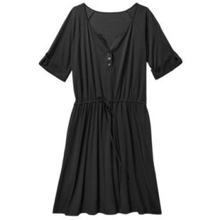 Merona Womens Plus Size 3/4 Sleeve Tie Waist Dress   Black 3