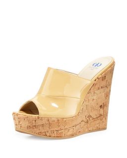 Sterling Patent Slide On Wedge, Nude