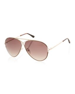 Shiny Aviator Sunglasses, Rose Golden